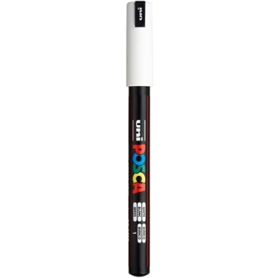 Abbildung von uni ball 181701 POSCA Marker mit kalibrierter Spitze, weiß