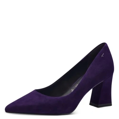 Abbildung von Tamaris Damen Pumps Leder Blockabsatz bequem; Purple, EU 36