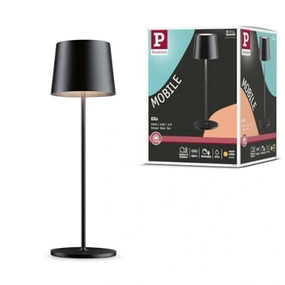 Abbildung von Paulmann 769.96 Akkuleuchte Gilo IP44 dimmbar 2700K Schwarz matt H:35cm Ø11cm