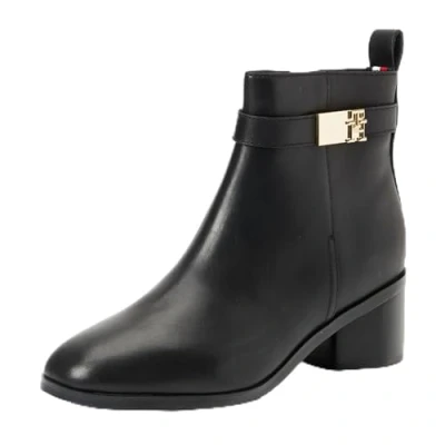 Abbildung von Tommy Hilfiger LOGO MID HEEL Bootie Ankle Boot, Damen, Größe: 36, Black Schuhe