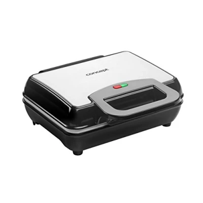Abbildung von CONCEPT Hausgeräte VF3040 Waffeleisen im Edelstahl Design, extra starke Leistung von 1000 W, hochwertige keramische antihaftbeschichtete Platten, 400 Edelstahl/Schwarz