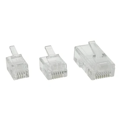 Abbildung von InLine 73018 10er Pack Modularstecker, 8P8C RJ45 zum Crimpen auf Flachkabel (ISDN)