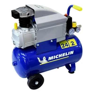 Abbildung von MICHELIN Luftkompressor MB24 24 Liter Tank 1,5 kW Motor Maximaler Druck 8 bar Ansaugleistung 170 l/min 10,2 m3/h