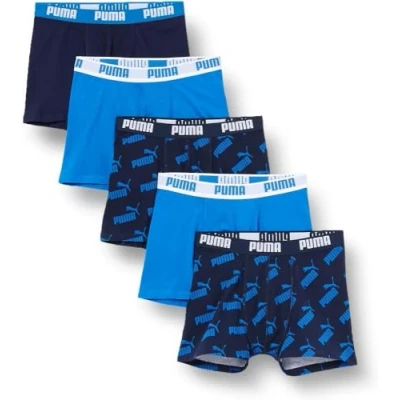 Abbildung von Puma Jungen Boys AOP Boxer 5p Amazon Unterwäsche, Blue Combo, 170 176 EU