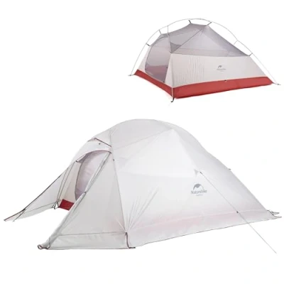 Abbildung von Naturehike Neu Cloud up 3 Upgrade Ultraleichtes Zelte Personen Zelt 4 Saison für Camping Wandern(20D Grau mit Rock Upgrade)