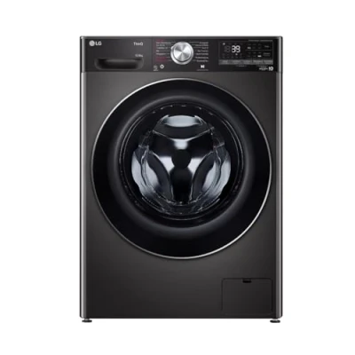 Abbildung von LG V9WD128H2B, Klasse A, Waschtrockner 12 8 kg, 1360 U/min, AI Direct Drive, Nachlegefunktion, Schnellwaschgang in 39 Min., mit Dampf, 60 x 61 85 cm ꟷ Black Stainless Steel
