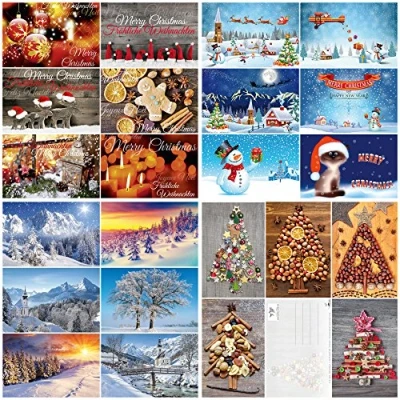 Abbildung von Edition Colibri Weihnachtskarten: 100er Weihnachtskarten Set, Postkarten Set mit einem bunten Mix aus 25 verschiedenen Motiven à 4 Stück (10642 10831)
