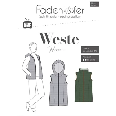 Abbildung von Fadenkäfer Papierschnittmuster Weste Herren