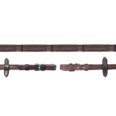 Abbildung von Schockemöhle Zügel Durasoft Leder Braun/Silber Warmblut