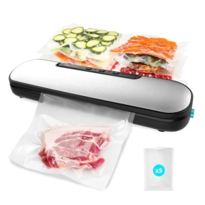 Abbildung von Cecotec SealVac Vakuumiergerät Easy Magnetik, 90 W, verpackt in 10 Sekunden, Vakuumdruck 0,6 bar, Versiegelung 30 cm, ABS Material, 8 Modi, inkl. 5 Beutel