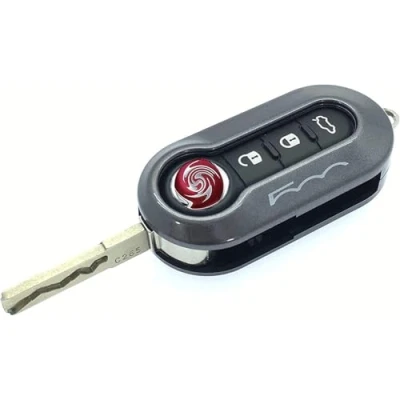 Abbildung von Nordecco Glänzende Schlüsselanhänger Schutzhülle, kompatibel mit Fiat 500C 500500L Abarth Grande Punto Brava, Panda, Stilo, Linea (grau)