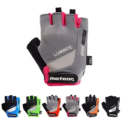 Abbildung von meteor radhandschuhe MTB Handschuhe Herren Gel GX31 Green fahrradhandschuhe Mountainbike Radsport Damen Radsporthandschuhe Downhill Fahrrad Kinder (XXS, Rosa)