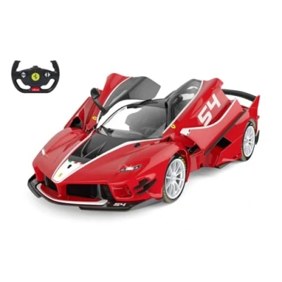 Abbildung von JAMARA 405169 Ferrari FXX K Evo 1:14 Tür manuell 2,4GHz offiziell lizenziert, ca 1 Std Fahrzeit, ca. 11 Kmh, perfekt nachgebildete Details, detaillierter Innenraum, LED Licht, Rot