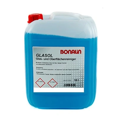 Abbildung von Bonalin Glasreiniger Glasol Anwendungsfertiger 10 Liter für verglaste Flächen, Spiegel und Kacheln