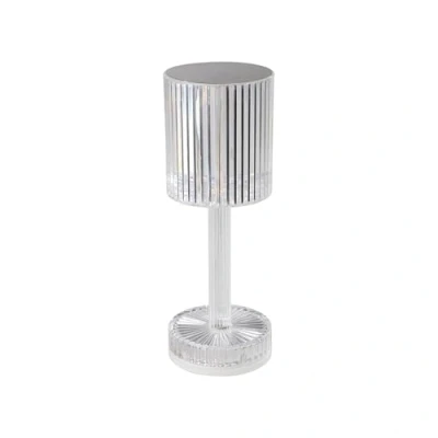 Abbildung von EGLO LED Akku Tischleuchte Lucignano, Kristall Tischlampe kabellos für Innen, Kristallampe mit Lampenschirm, RGB Farbwechsel, Kunststoff transparent, Touch Funktion, USB aufladbar