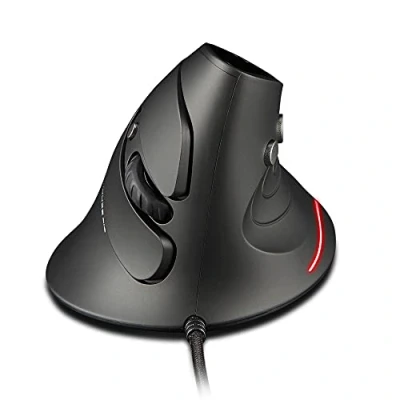 Abbildung von zelotes Ergonomische Maus, 3200DPI,6 Tasten Vertikale Maus,USB Optische Maus mit Kabel,Wired Mouse Mäuse für PC,Laptop,Schwarz