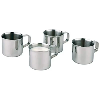 Abbildung von APS Milchkännchen 4er Set, kleine Kännchen für Kaffeesahne/Milch, Sahnegießer, Inhalt à 25 ml, Edelstahl