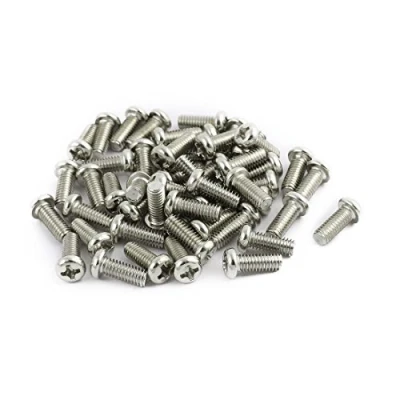 Abbildung von sourcing map 50Stk M4x9mm Edelstahl Pan Kopf Kreuzschlitz Maschine Schraube Bohrer