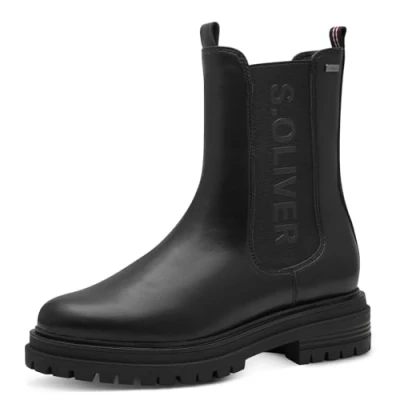 Abbildung von s.Oliver Damen Chelsea Boots mit Reißverschluss Elegant, Schwarz (Black), 39 EU