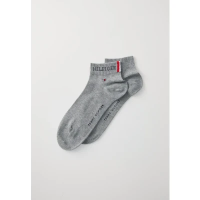 Abbildung von Tommy Hilfiger MEN Quarter TAB 2 PACK Socken, Herren, Größe: 39 42, Mid grey melange