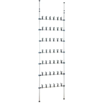 Abbildung von WENKO Teleskop Schuhregal Atlas, Schuh Aufbewahrung für 42 Paar Schuhe, Ausziehbar von 100 300 cm, Metall, 68,5 x 8,5 Weiß/Grau