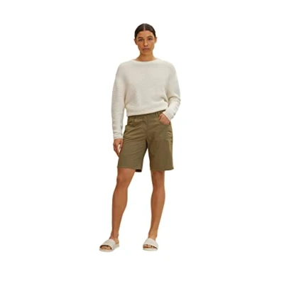 Abbildung von TOM TAILOR Damen Chino Bermuda Shorts 1031730, 11279 Dry Greyish Olive, 32