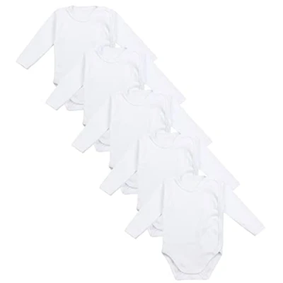 Abbildung von TupTam Unisex Baby Wickelbody Langarm 5er Set, Farbe: Weiß, Größe: 68