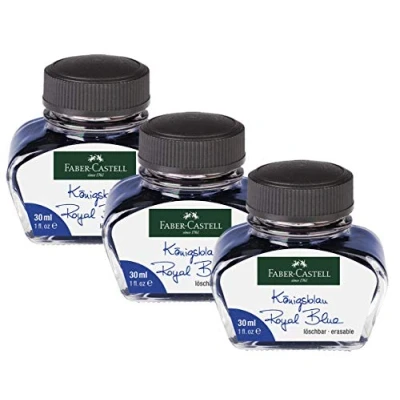 Abbildung von Faber Castell 149839 Tintenglas, Löschbar (Königsblau, 3x 30 ml)