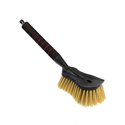 Abbildung von ToM PaR Auto Waschbürste I Wasser bürste mit Schlauchanschluss Autowaschbürste Wasseranschluss Weiche, feine und zarte Borsten Komfortabler Griff Länge: 44 cm Rot