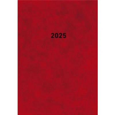Abbildung von Zettler Buchkalender 2025 rot, 14,5x21cm, Taschenkalender mit 392 Seiten im wattiertem Kunststoffeinband, 1 Woche auf Seite, Tages und Wochenzählung internationales Kalendarium