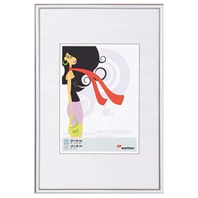 Abbildung von walther design Bilderrahmen silber 20 x 25 cm New Lifestyle Kunststoffrahmen KV025S