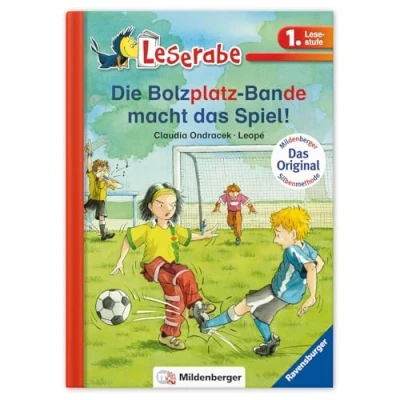 Abbildung von Leserabe Die Bolzplatz Bande macht das Spiel! Kinderbuch zum Lesenlernen mit Silbentrenner Lesestufe 1 spannende Geschichten für Grundschulkinder Festeinband, 17,5 x 24 cm 44 Seiten