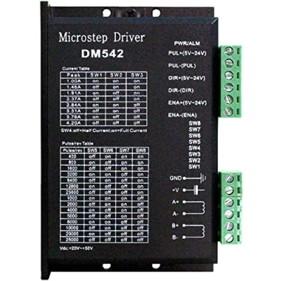 Abbildung von CNC Digital Mikroschritt Treiber DM542 Schrittmotor Controller, 2 Phasen 2050 V DC, max. 4,2 A für Schrittmotoren der Serien Nema 17, 23 und 34, ersetzt M542/H