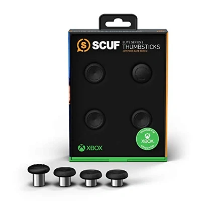 Abbildung von Scuf Elite Series 2 Performance Thumbsticks für Xbox (Verbesserte Griffigkeit, Verschiedenen Optionen Richtige Länge und Handgröße) 4er Pack, Schwarz, 503 601 01 001 NA