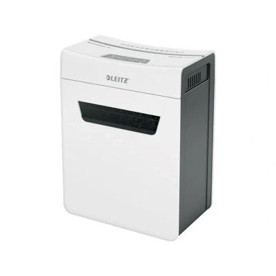 Abbildung von Leitz IQ 8X Premium Aktenvernichter P4 fürs Büro und Zuhause, Partikelschnitt, 9 8 Blatt (70 80 g/m²), 14l Abfallbehälter, Sehr leise/Kompakt, Protect Serie, Weiß, 80910000