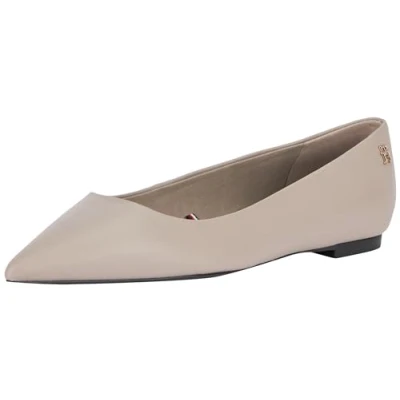 Abbildung von Tommy Hilfiger Damen Ballerinas Essential Pointed Ballerina Elegant, Beige (Smooth Taupe), 39 EU