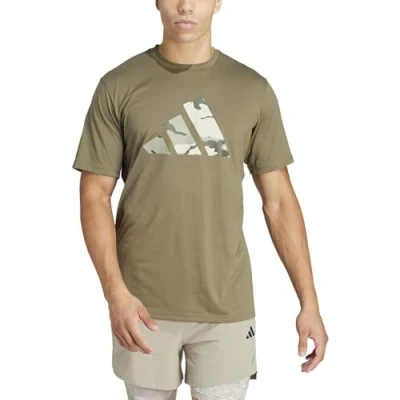 Abbildung von adidas Performance Train Essentials Seasonal CAMO TEE Tshirt print, Herren, Größe: Medium, Olive strata/dark blue