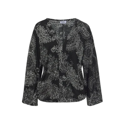 Abbildung von Vivance 3/4 ARM Bluse, Damen, Größe: 32/34, Schwarz weiß bedruckt