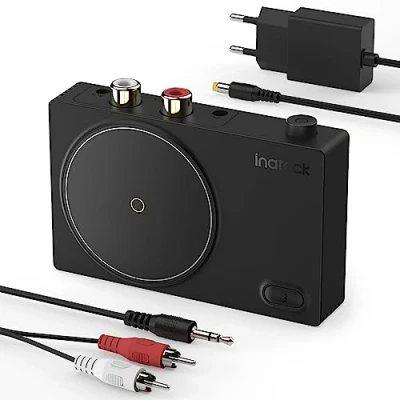 Abbildung von Inateck Bluetooth Empfänger Receiver 5.1 Audio Adapter, mit 50cm RCA auf 3.5mm AUX Kabel, für Stereoanlage/Lautsprecher/3.5mm Headset, BR2001