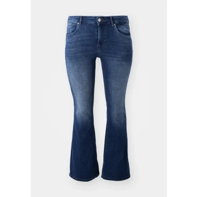 Abbildung von ONLY Carmakoma Carwilly Flared Jeans, Damen, Größe: 54x32, Dark blue denim