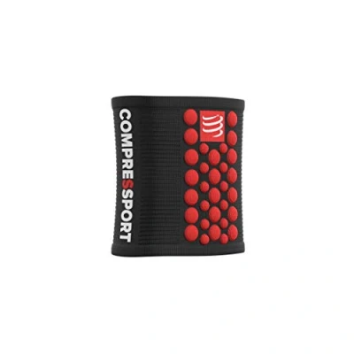 Abbildung von Compressport Herren Sweatband Schweissbaender, Schwarz/Rot, One Size