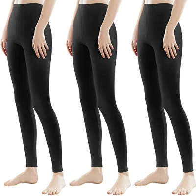 Abbildung von Libella 3er Pack Damen Lange Leggings bunt mit Hohe Taille Slim Fit Fitnesshose Sport aus Baumwolle 4108 Schwarz S