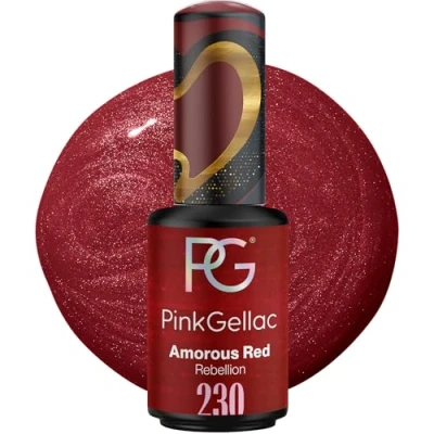 Abbildung von Pink Gellac Gel Nagellack UV 230 Amorous Red 8 ml Gelnagellack für Lampe Rot Einfache Anwendung Nail Polish 14 Tage Salonqualität Veganer Gellack Made in Holland