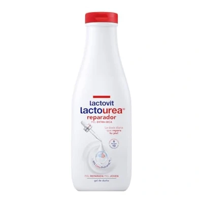 Abbildung von Lactovit Lactourea reparierendes Duschgel, spendet Feuchtigkeit, nährt und repariert, starke junge Haut, cremige leichte Textur, mit Protein Calcium Lactourea, für sehr trockene oder extra