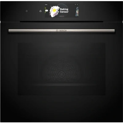 Abbildung von Bosch HBG7784B1 Serie 8 Smarter Einbau Backofen, 60 x cm, Digitaler Bedienring, TFT Touchdisplay Pro, Heißluft sanft, Crisp Funktion, Backofenassistent mit Sprachsteuerung
