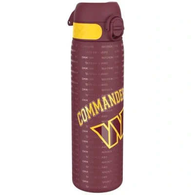 Abbildung von Ion8 Stahl Trinkflasche, 600 ml, Auslaufsicher, Einhandöffnung, Sichere Verriegelung, Spülmaschinenfest, Klappdeckel, Tragegriff, Leicht zu Reinigen, Langlebig, NFL Commanders Design