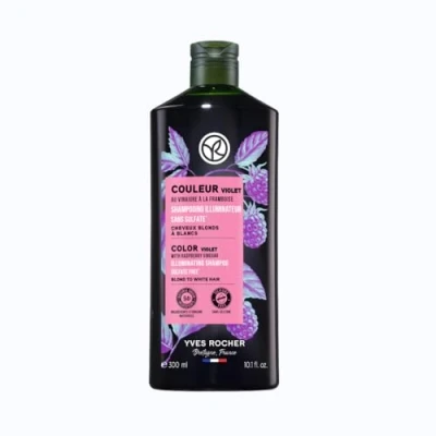 Abbildung von Yves Rocher PFLANZENPFLEGE HAARE Color Shampoo Violett OHNE SULFATE nerwünschten Farbreflexe verblassen, für eine Farbe wie neu
