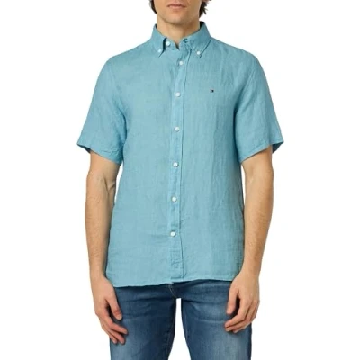 Abbildung von Tommy Hilfiger Short Sleeve Regular FIT Hemd, Herren, Größe: Small, Sleepy blue