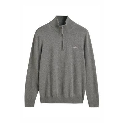 Abbildung von GANT Classic HALF ZIP Strickpullover, Herren, Größe: 3XL, Dark grey melange