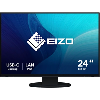 Abbildung von EIZO FlexScan EV2495 BK 61,1 cm (24,1 Zoll) Monitor (HDMI, USB 3.1 Hub, Typ C, RJ 45 LAN, DisplayPort, 5 ms Reaktionszeit, Auflösung 1920 x 1200) schwarz